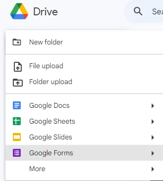 Screenshot of Google Drive