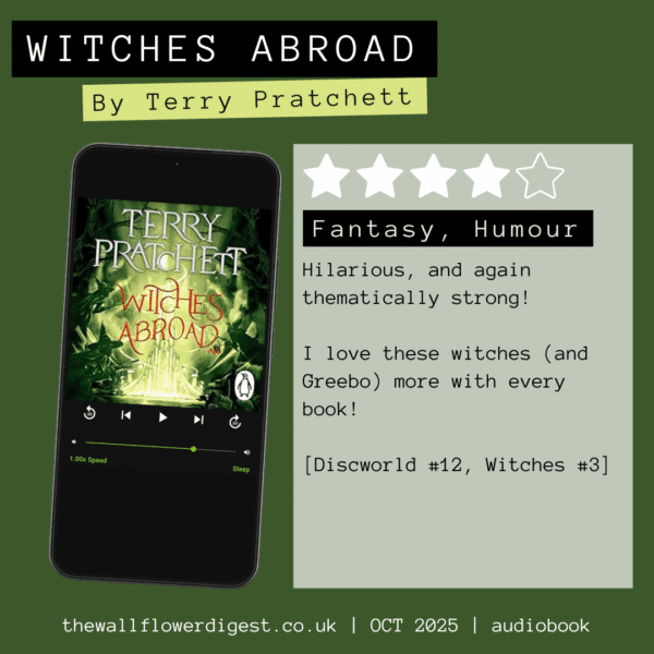witches abroad by terry pratchett 4/5 stars Hilarious, and again thematically strong! I love these witches (and Greebo) more with every book! [Discworld #12, Witches #3]