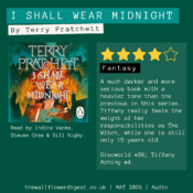 I Shall Wear Midnight by Terry Pratchett Tiffany Aching #4 4/5 Stars